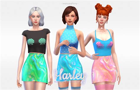 Sims 4 Holographic Print Mini Skirt Micat Game