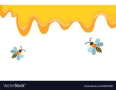 Honey bee honey bee honeycomb, bee and honey background, natural foods, food, orange png. Honey and bee background banner Honey flows bees Vector Image