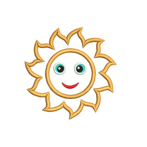 Sun Applique Embroidery Design Sun Mini Applique Sun Etsy