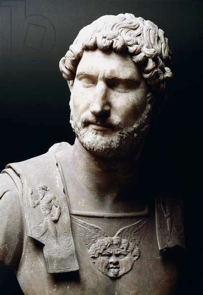 Marble Bust Of Emperor Hadrian Publius Aelius Hadrianus 76 138 Ad