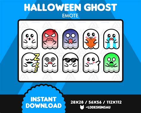 10 Ghost Emotes Twitch Emote Halloween Emote Pack Discord Etsy Finland