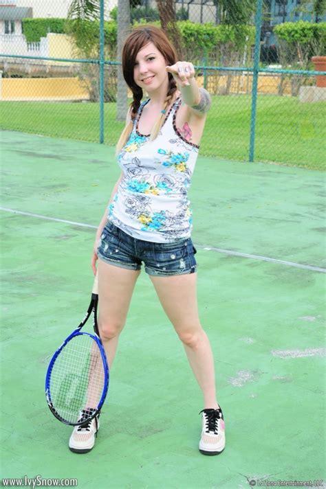 Hot Nude Chick On A Tennis Court Shows Tattoos Off Along