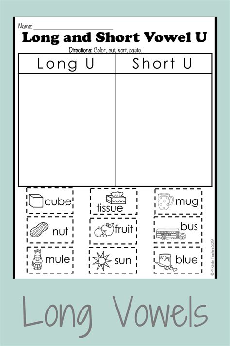 Long Vowel Activities For Kindergarten