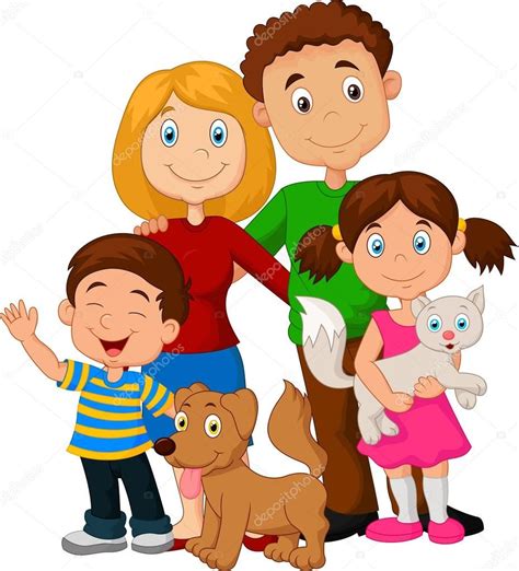 Ilustración vectorial de dibujos animados familia feliz Family