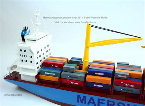 Maersk Alabama N Scale Container Ship Waterline Model Savyboat