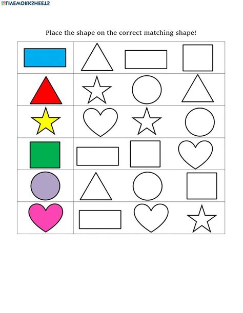Engaging Match The Shapes Worksheets For Kids Fun Learning Activities