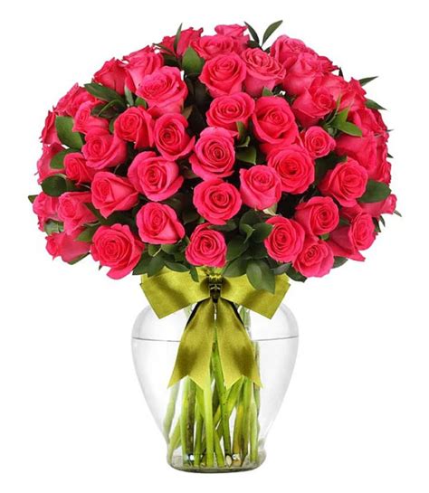 100 Hot Pink Roses Sunny Flower Delivery