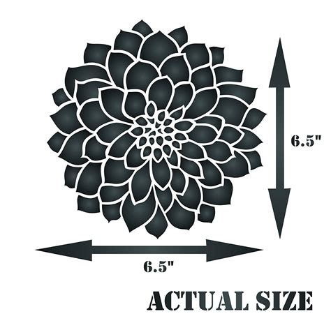 Dahlia Or Zinnia Stencil Size 65”w X 65”h Reusable Wall Stencils