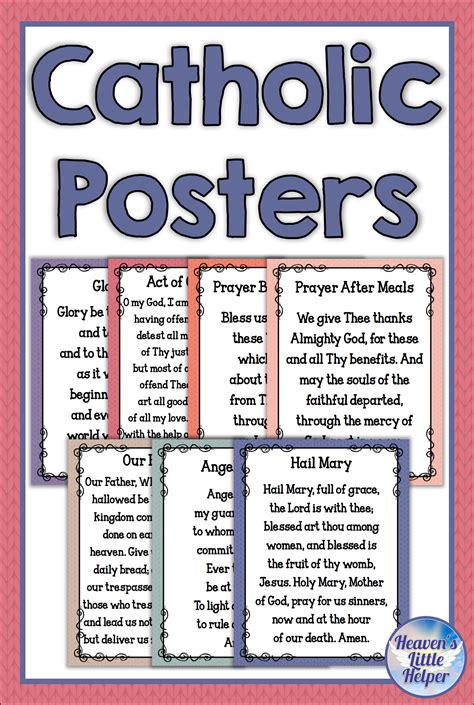 Catholic Religion Prayer Posters Cocoa Prep Catholic Religious