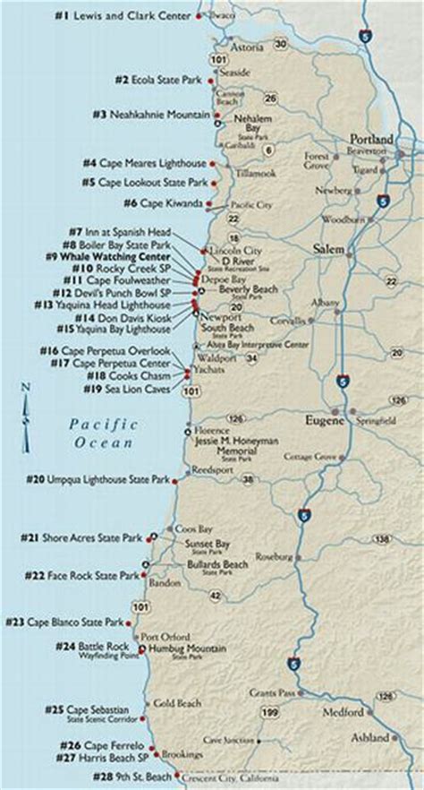 Oregon Coast State Parks Map Map Of Counties Around London