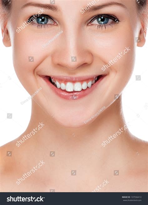 Smiling Woman Mouth Great Teeth Over Stock Photo 137556413 Shutterstock
