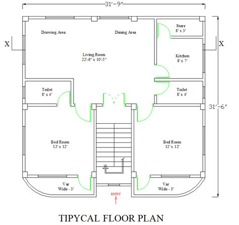 1000 Square Foot Autocad House Plan Free Download