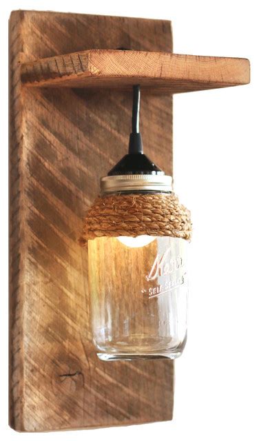 Everyone will love your wall sconce lighting. Barn Wood Mason Jar Light Fixture, Wall Sconce - Rustic ...