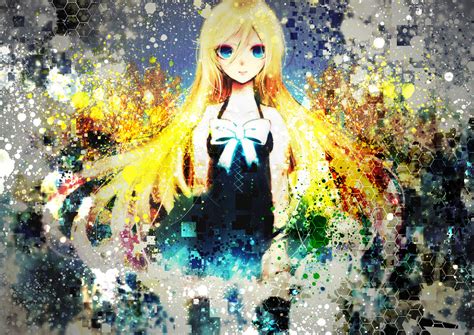 Blonde Hair Blue Eyes Bow Dress Lily Vocaloid Long Hair Sazanami