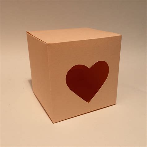 Heart Box Template Heart T Box Box With Window Love T Etsy