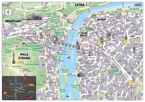 Města Prahy Mapa Praha Mapy Města V Angličtině Čechy Česká Republika