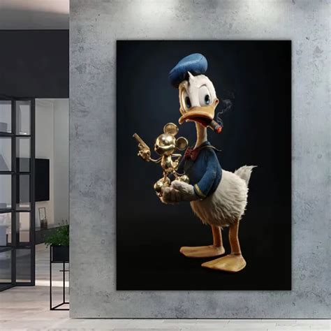 Disney Poster Donald Duck Canvas Painting Mickey Mouse Wall Art Home