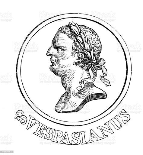 Titus Flavius Vespasian Roman Emperor Portrait Stock Illustration