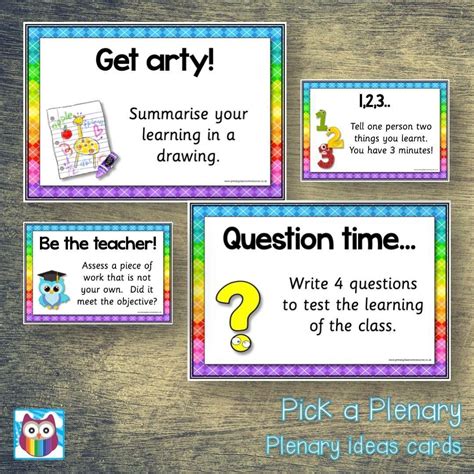 Pick A Plenary Plenary Ideas Cards Primary Classroom Resources
