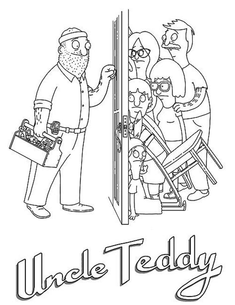 Bob's Burgers! Cartoon Coloring Pages, Colouring Pages, Adult Coloring