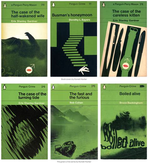 Penguin Crime Book Covers Designer Romek Marber 1960s The