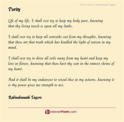 Purity Poem By Rabindranath Tagore