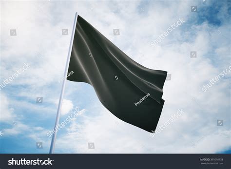 Waving Blank Black Flag Isolated On Stock Photo 391018138 Shutterstock