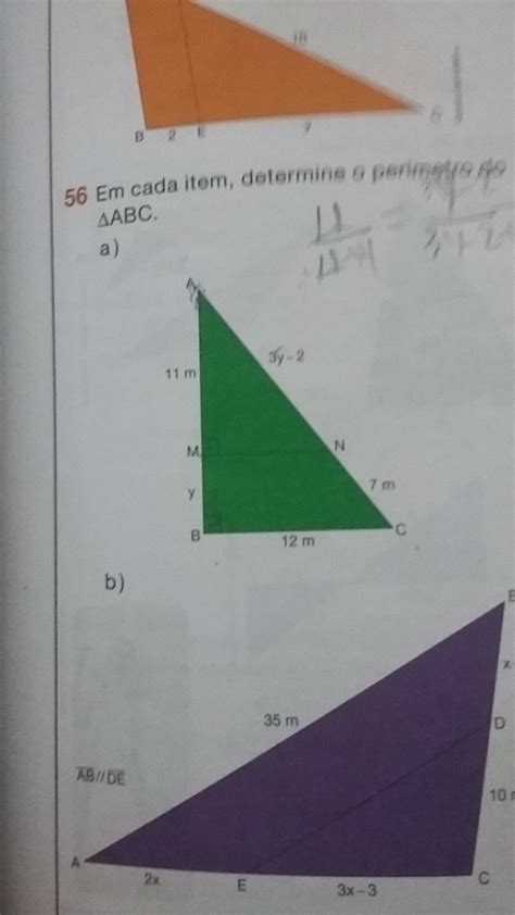 Determine O Perímetro Do Triângulo Abc Matéria Estudada Teorema De