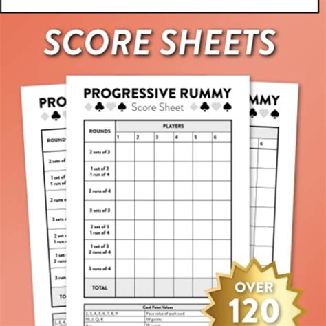 Pdf ️download ️ Shanghai Rummy Score Sheets Over 120 Sheets For