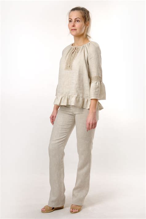 Блузка женская из льна модель 035 — Купить в интернет магазине
