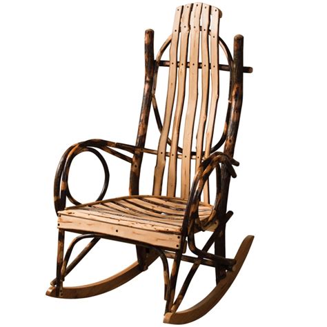 Hickory Live Edge Amish Rocking Chair Amish Furniture Cabinfield