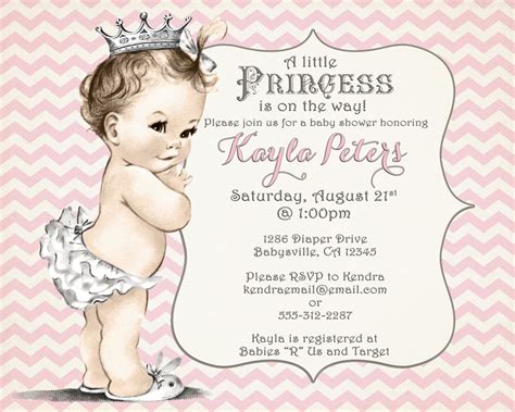 Chevron Princess Baby Shower Invitation For Girl Pink By Jjmcbean 20