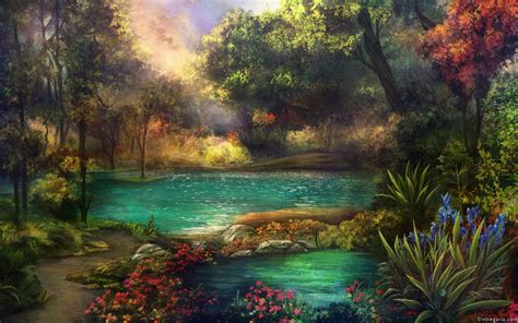 Fantasy Landscape Art Artwork Nature Scenery Wallpapers Hd Desktop And Mobile Backgrounds