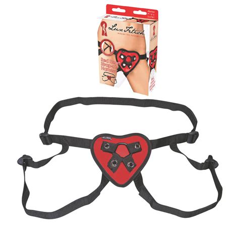 Lux Fetish Red Heart Strap On Harness 700000257048