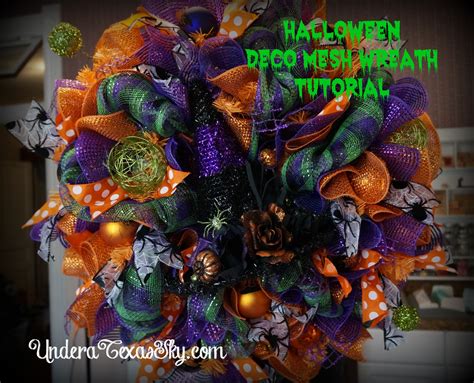 Deco Mesh Halloween Wreath With Witchs Hat Tutorial Under A Texas Sky