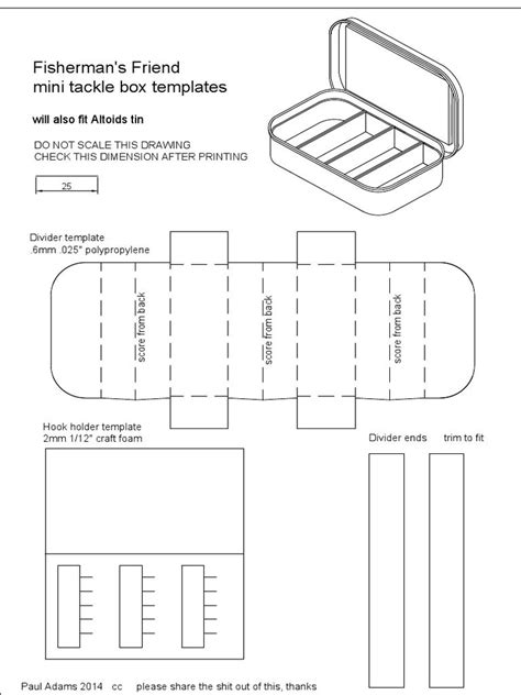 This Drawing Contains Templates To Make The Inserts For A Mini Tackle