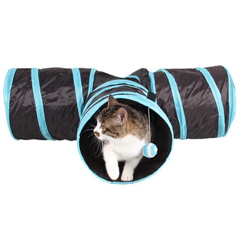 Foldable 3 Holes Pet Cat Tunnel Toys Indoor Outdoor Pet Cats Training
