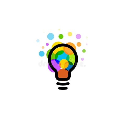Lightbulb Icon Creative Idea Logo Design Concept Bright Colorful