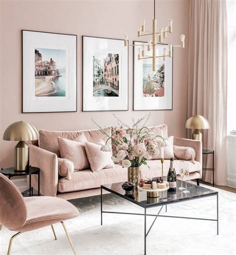 Blush Pink Living Room Ideas Modern Interiors Trendy Color Scheme