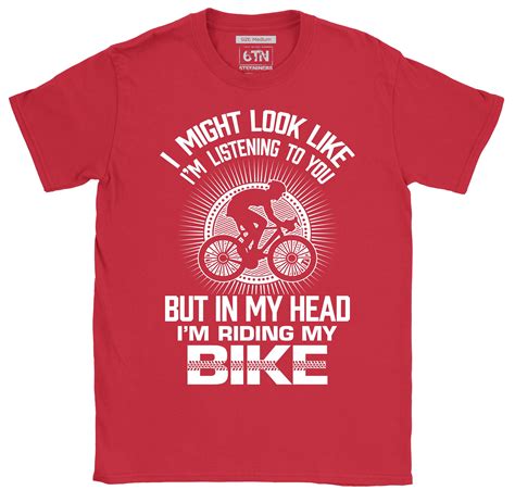 Mens Cycling T Shirt In My Head Im Riding My Bike Funny Etsy Uk