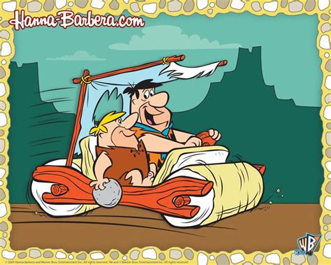 Flinstones Fred Flintstone Driving His Car Flintstones Cartoons Wallpaper Image Flintstone