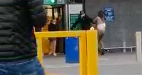 Video Shows Security Guard Chasing Woman And Dragging