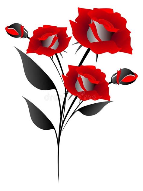 The Bouquet Of Red Roses Element Of Design Stock Vector