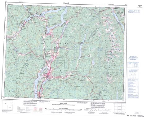 Printable Topographic Map Of Vernon 082l Bc