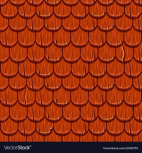 Red Wooden Old Roofing Roof Tiles Seamless Vector Image
