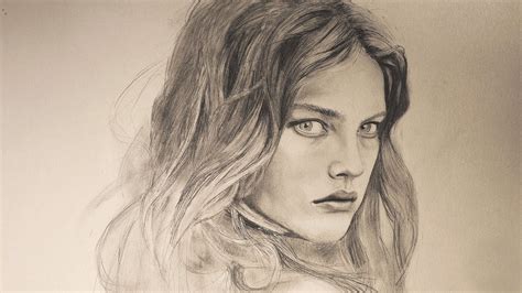 How To Draw A Realistic Face Time Lapse Natalia Vodianova Youtube