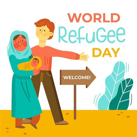 Dibujado A Mano Ilustración Del Día Mundial De Los Refugiados Vector Gratis
