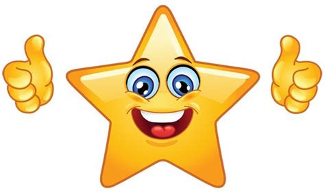 Star Emoticon Showing Thumbs Up Star Emoticon Emoticon Funny Emoji