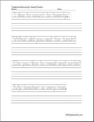 The worksheet is an assortment of 4 intriguing pursuits that will enhance your kid's knowledge and abilities. Handwriting Practice: Sentences - Manuscript (ZB-Style Font) | abcteach