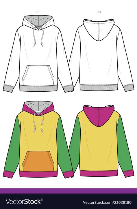 Search for other related drawing images from our huge database. Hoodie fashion flat technical drawing tem Vector Image